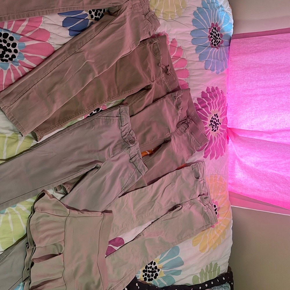 Kids School pants one skirt lot of 6 bundle size 7/8